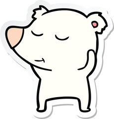 sticker of a happy cartoon polar bear