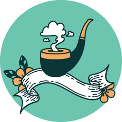 icon with banner of a smokers pipe
