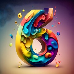 Colorful logo for the number 6