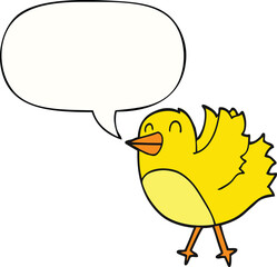 cartoon bird and speech bubble