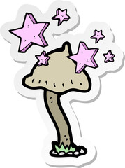 sticker of a cartoon mushroom