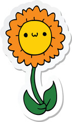sticker of a cartoon flower