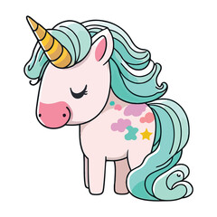 Unicorn Sticker Kawaii Unicorn Sticker PNG File