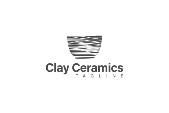 Clay ceramics logo design vector
