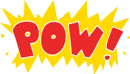 cartoon doodle word pow