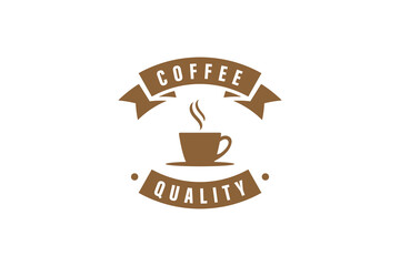 Coffee shop logo badge stamp vector design