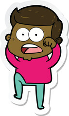 Obraz premium sticker of a cartoon shocked man