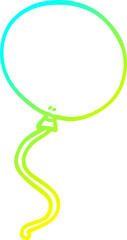cold gradient line drawing cartoon balloon