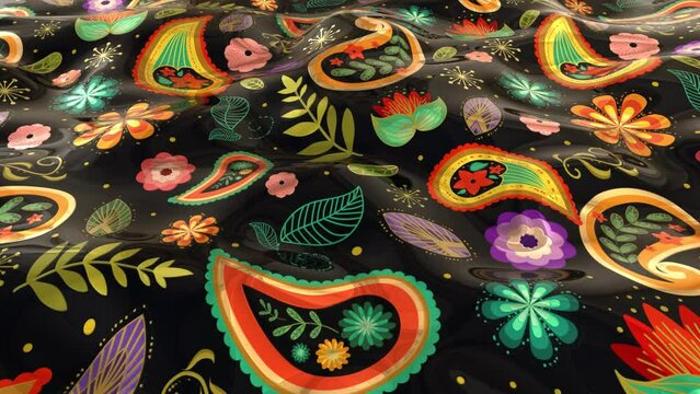 Colorful Retro Paisley Pattern Loop