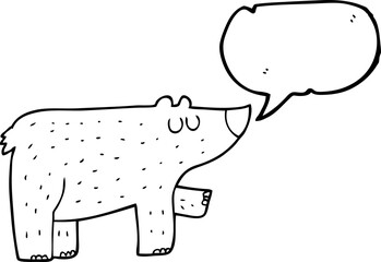 speech bubble cartoon bear