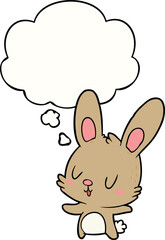 cute cartoon rabbit and thought bubble