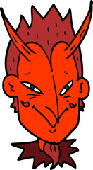 cartoon doodle devil face