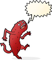 cartoon monster with speech bubble