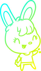cold gradient line drawing cute rabbit