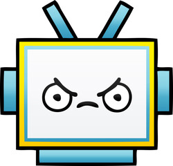 gradient shaded cartoon robot head