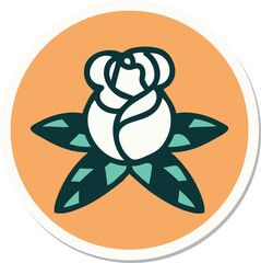 tattoo style sticker of a single rose