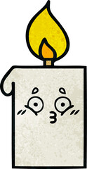 retro grunge texture cartoon lit candle