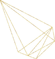 Gold Crystal Geometric Shape