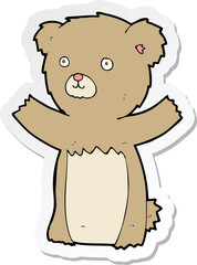 sticker of a cartoon teddy bear