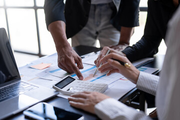 Business people are meeting show business growth to plan new business expansion in the future.
