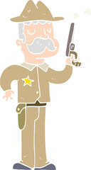 flat color style cartoon sheriff