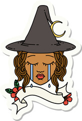 human witch character face sticker