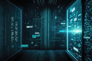 Communication technology for internet business. Global world network and telecommunication on earth cryptocurrency and blockchain and IoT. Generative AI