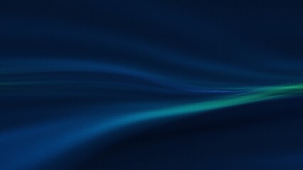 Abstract retro halftone dots effect background with blue and black defocused revolving motion blur swirl pattern. 3D illustration backdrop template with copy space for text and product showcase.