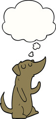 cartoon dog and thought bubble