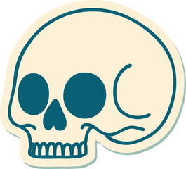 tattoo style sticker of a skull