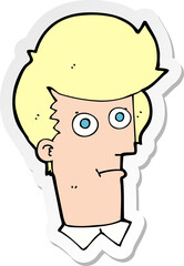 sticker of a cartoon staring face