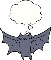 Fototapeta premium cute cartoon halloween bat and thought bubble