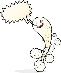 cartoon spooky ghost with speech bubble