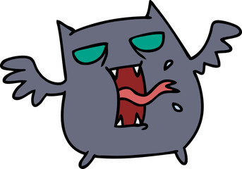 cartoon of cute scary kawaii bat