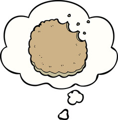 Fototapeta premium cartoon biscuit and thought bubble