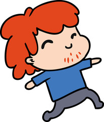 cartoon kawaii boy with stubble