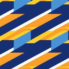 Colorful Pattern With Blue And Yellow Diagonal Lines.
