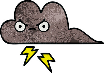 retro grunge texture cartoon storm cloud