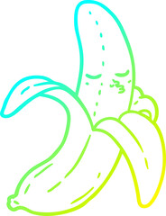cold gradient line drawing cartoon banana