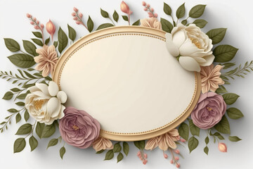 Wildflower rose flower floral frame red rose,hulthemia, rosa. Aquarelle wild flower for background, texture, wrapper pattern, frame or border.generative ai