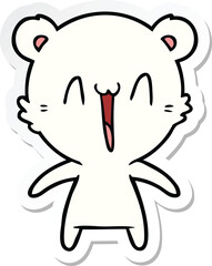 sticker of a happy polar bear cartoon