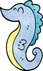 cartoon doodle sea horse