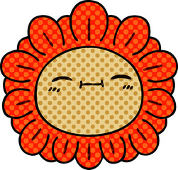 quirky comic book style cartoon flower