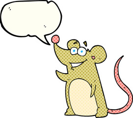 Obraz premium comic book speech bubble cartoon mouse