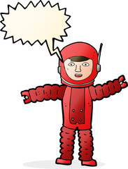 cartoon astronaut with speech bubble