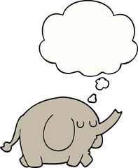 cartoon elephant and thought bubble