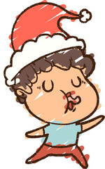 Christmas Man Chalk Drawing