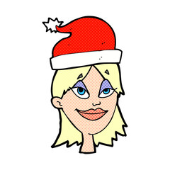 cartoon woman ready for christmas