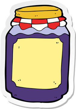 recommend clip art: sticker of a cartoon jar of jam