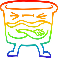 rainbow gradient line drawing cartoon whisky glass